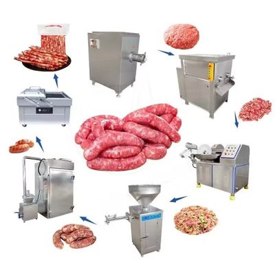 Linea di produzione di salsicce ad alta capacità per prodotti di salsicce a base vegetale e cotti