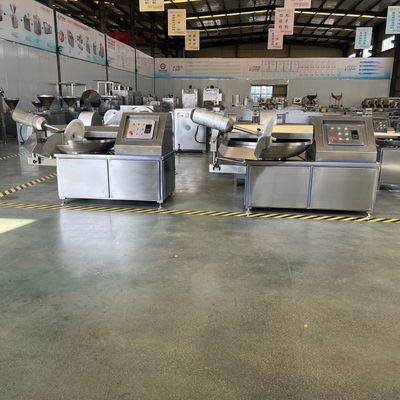 Speed Adjustable 80L 125L 200L Discharge Device Meat Bowl Chopper Cutter with 6 Knives