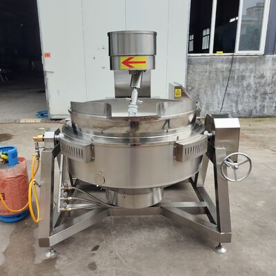 Full-Automatic 300L Industrial Cooking Kettle with 1.5 kW Stirring Power and 8 mm Pot Thickness