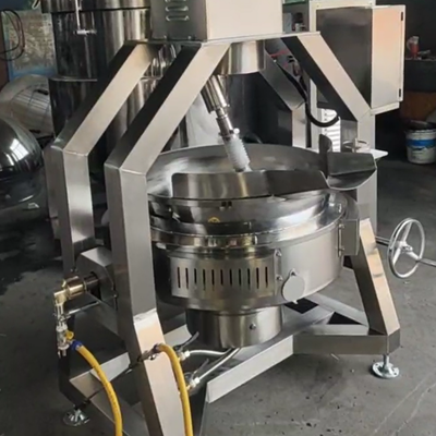 300L caldaia a gas inclinata caldaia a giacca 304 acciaio inossidabile pentola industriale per la lavorazione di brodo di salsa di zuppa