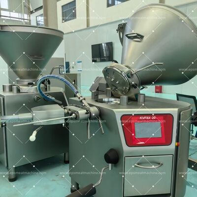 Hygienic Design Vacuum Stuffing Filler Double-Line Tying & Clipping for Full Sausage Production Line