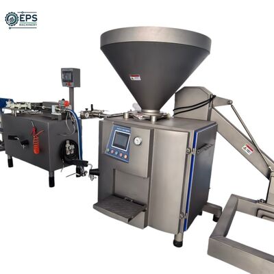 Sausage Filling Line CE Certified Vacuum Vane Filler High Speed Twister Hanger 220L Hopper 6500kg/h